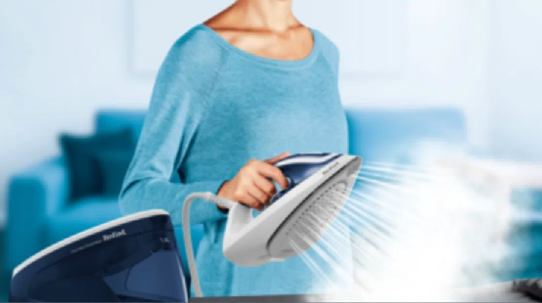 TEFAL | Express Essential Steam Station | SV6116E0 | 2200 W | 1.4 L | 5 to 6 bar | Auto power off | Vertical steam function | Calc-clean function | White/ Blue
