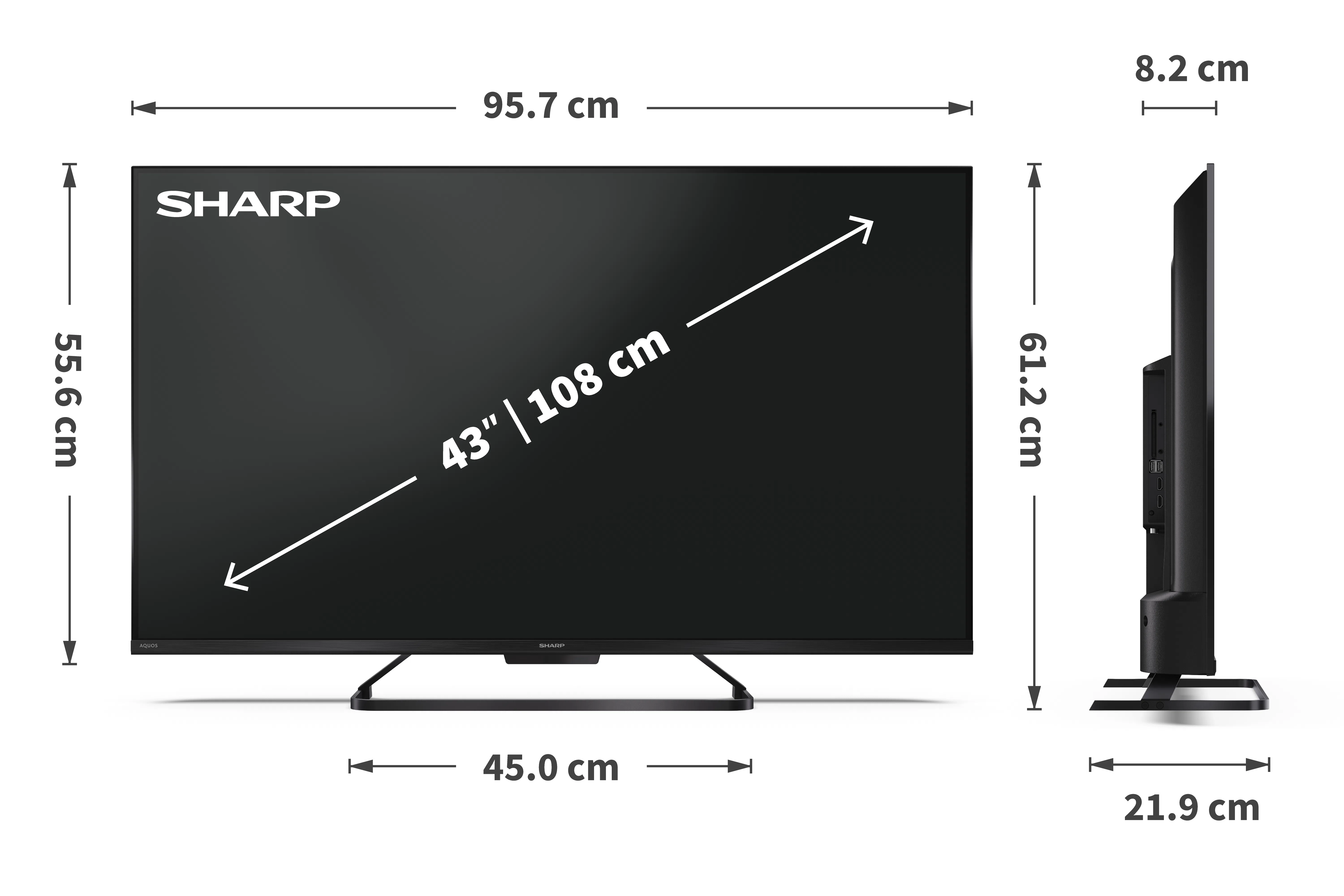 Sharp | 43HR7265E | 43 | Smart TV | Google TV | Black