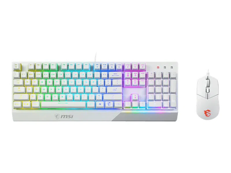 MSI VIGOR GK30 klaviatuur Hiir kaasa arvatud Mängimine USB QWERTY US rahvusvaheline Valge