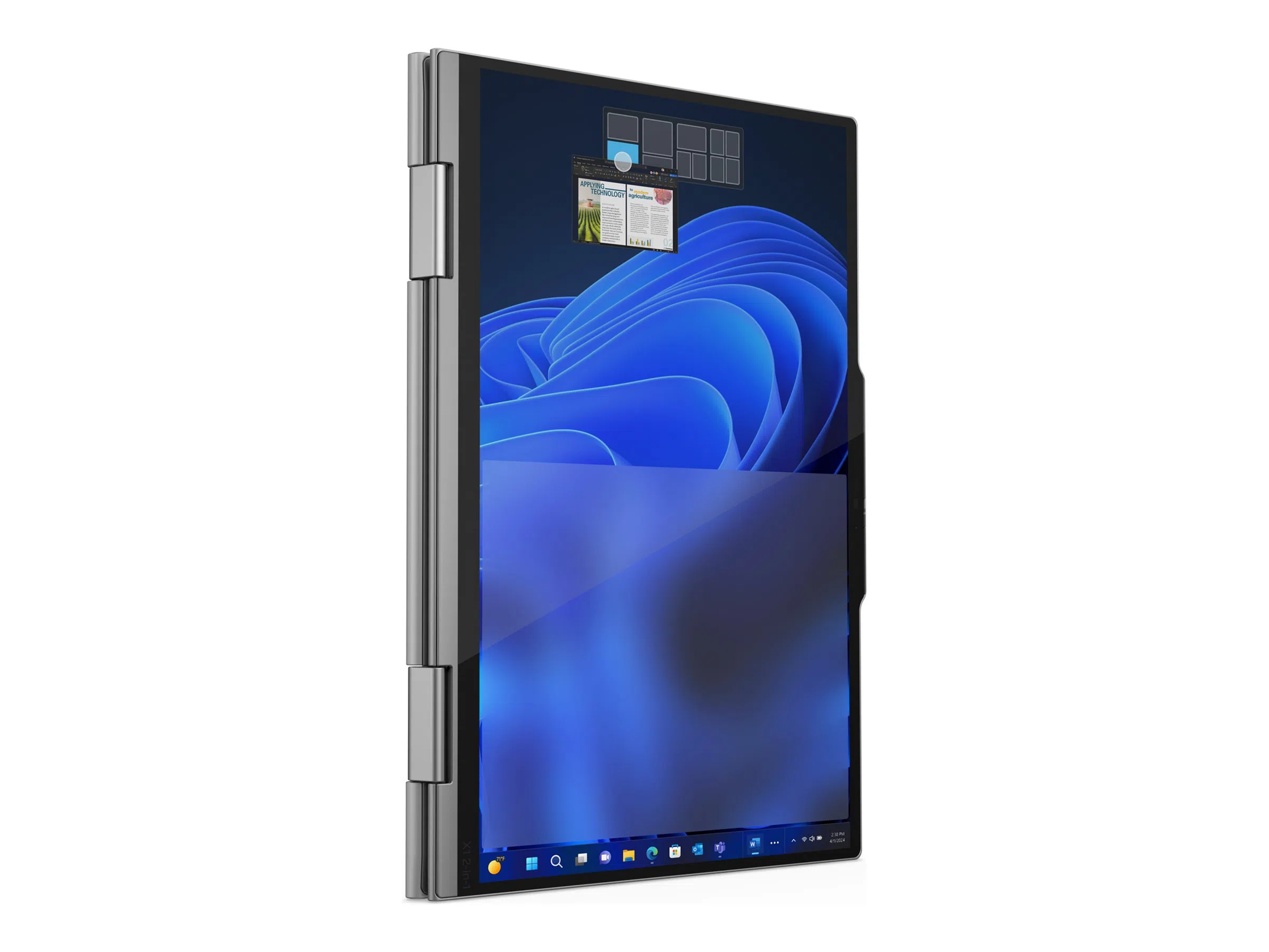 Lenovo ThinkPad X1 2-in-1 G10 Aura Edition | Grey | 14 " | IPS | Touchscreen | WUXGA | 1920 x 1200 pixels | Anti-glare | Intel Core Ultra 5 | 225U | 16 GB | Soldered LPDDR5x | Solid-state drive capacity 512 GB | Intel Graphics | Windows 11 Pro | 802.11ax | Bluetooth version 5.3 | LTE Upgradable | Keyboard language Nordic | Keyboard backlit | Warranty 36 month(s) | Battery warranty 12 month(s)